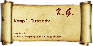 Kempf Gusztáv névjegykártya